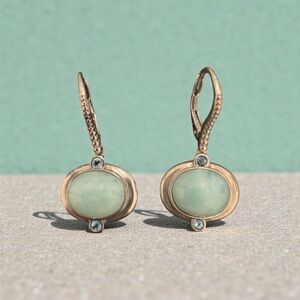 Blue Stone and Jewel Sterling Silver Drop Earrings